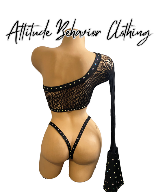 Exotic Dancewear Fishnet Set with Thong