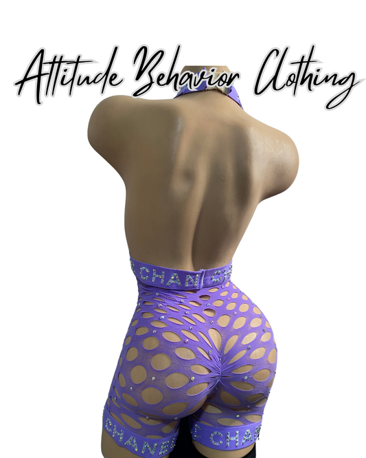 Exotic Dancewear Designer Fishnet Romper