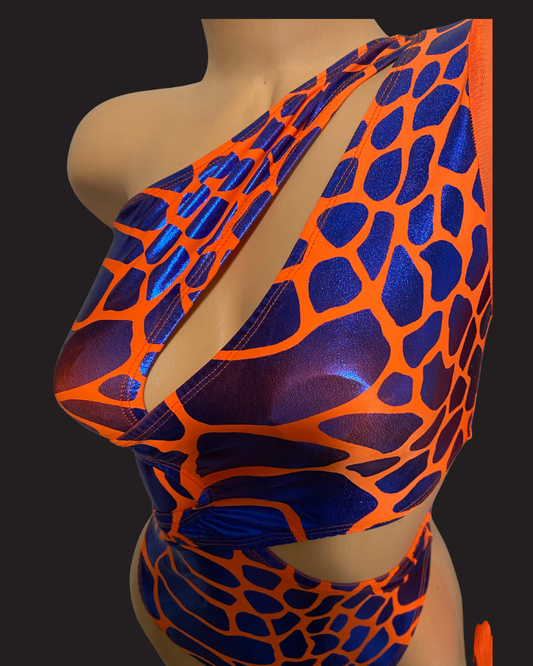 Limited Edition One-Sleeve Mesh Spandex Bartender & Rave Outfit – Ready to Ship