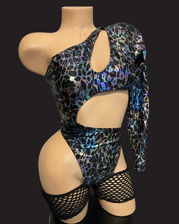 Holographic One-Sleeve Cutout One-Piece – Limited Edition, Ready to Ship